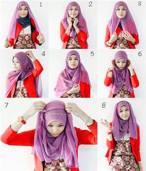 wear hijab  headband picture tutorial