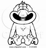 Macaque Monkey Sitting Clipart Cartoon Outlined Coloring Vector Thoman Cory Grinning Drunk Dumb 2021 Clipartof sketch template
