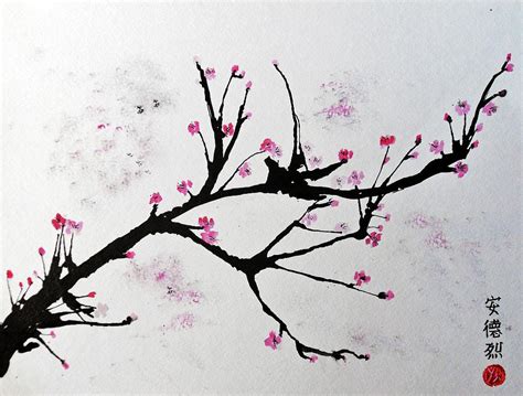 Cherry Blossom Painting By Andrea Realpe Fine Art America