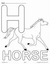 Coloring Letter Alphabet Pages Printable Sheet Horse Versions Sheets Colouring Worksheets Preschool Kids Choose Board Mpmschoolsupplies sketch template