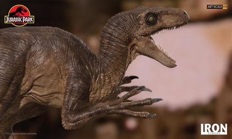 jurassic park velociraptor attack 1 10 art scale limited edition statue