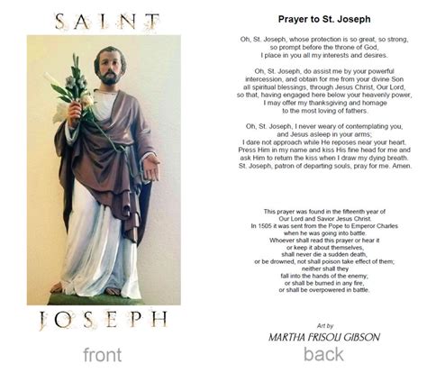 wqph radio  fm saint joseph prayer card