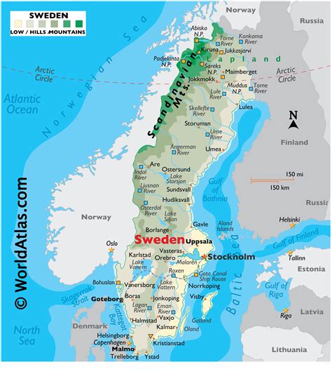 geography  sweden landforms world atlas