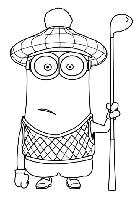 minion kevin coloring page  printable coloring pages  kids