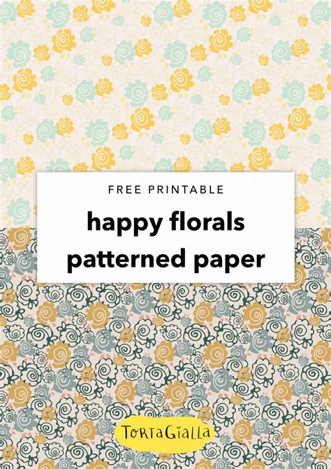printable decorative paper happy florals tortagialla