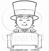 Magician Blank Banner Boy Happy Over Coloring Clipart Cartoon Cory Thoman Outlined Vector 2021 sketch template