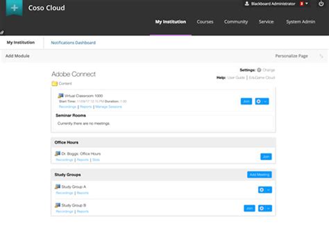 blackboard adobe connect lms integration coso cloud secure virtual