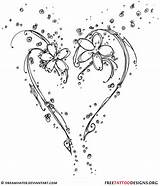 Tattoo Heart Tattoos Designs Tribal Hearts Back Lower Drawings Easy Flower Simple Outlines Line Unique Shaped Family Girls Women Flowers sketch template