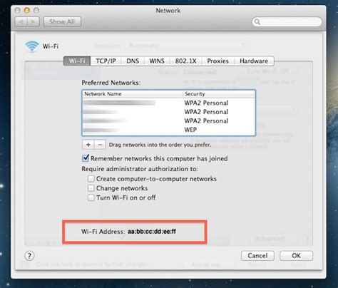 Find A Mac Address In Mac Os X
