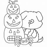 Pumpkins Trio Halloween Coloring sketch template