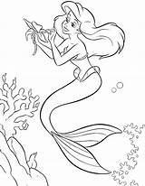 Coloring Mermaid sketch template