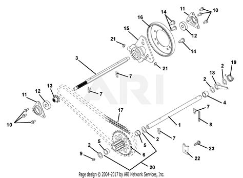 ariens   le hp tec  width parts diagram  reduction drive