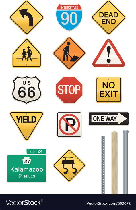 highway signs royalty  vector image vectorstock
