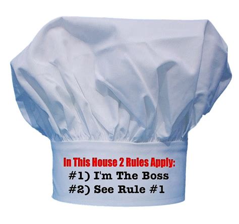 funny chef hats house rules    boss fully adjustable etsy