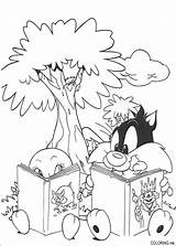 Coloring Pages Tunes Looney Baby Printable Sylvester Cat sketch template