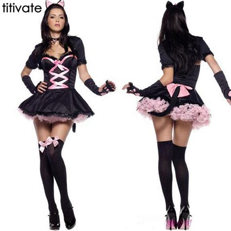 titivate hot adult halloween anime show dress women cat girl costume
