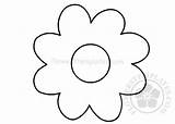 Coloring Daisy Simple Pages Flower sketch template