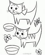 Coloring Pages Cat Cute Kids Popular Boys Two Little Print sketch template
