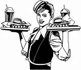 Waitress Serveerster Cameriera Servitris Kellnerin Ragazza Depositphotos Serveersters Vassoio Stockillustration Illustrationer Pngitem sketch template