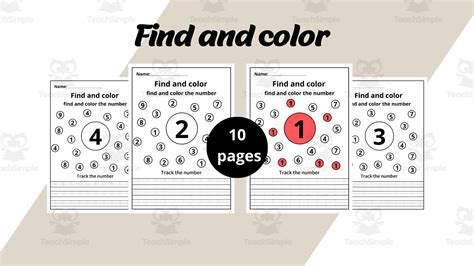 find  color worksheets  kids  teach simple