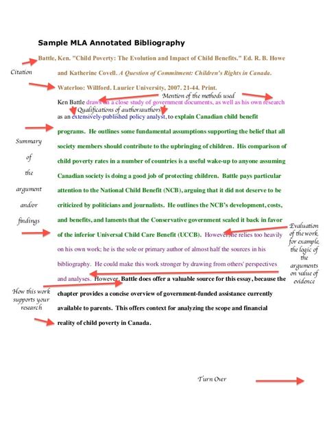 sample   annotated bibliography mla format