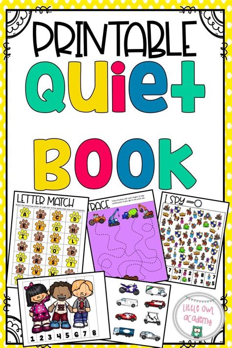 printable quiet book quiet book preschool resources busy book