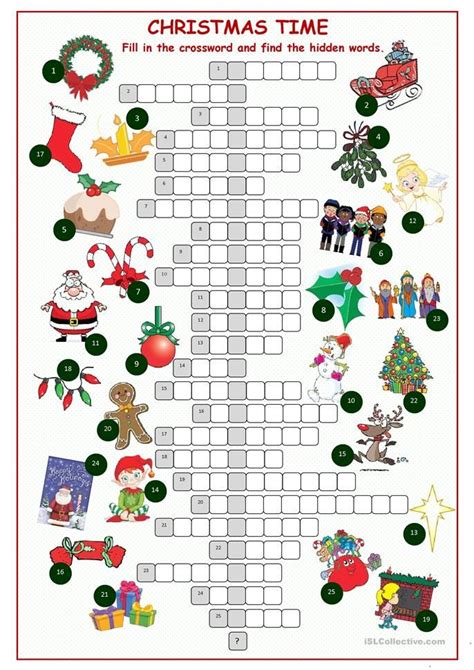 christmas crossword  printable