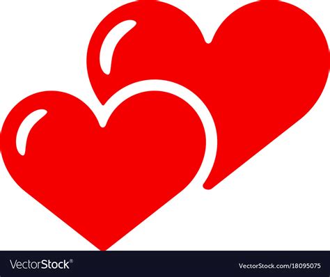 hearts icon isolated love red symbol vector image