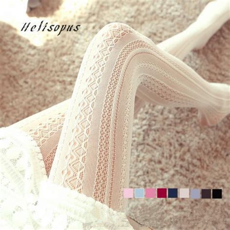 Helisopus 2019 New Sexy Lace Tights Women Girls Nylon Pantyhose