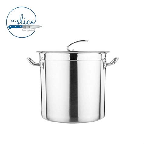 auscrown stainless steel stock pot  lid    capacity