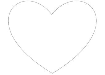 coloring page simple heart img