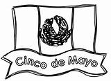 Mayo Cinco Coloring Flag Pages Mexican Color sketch template