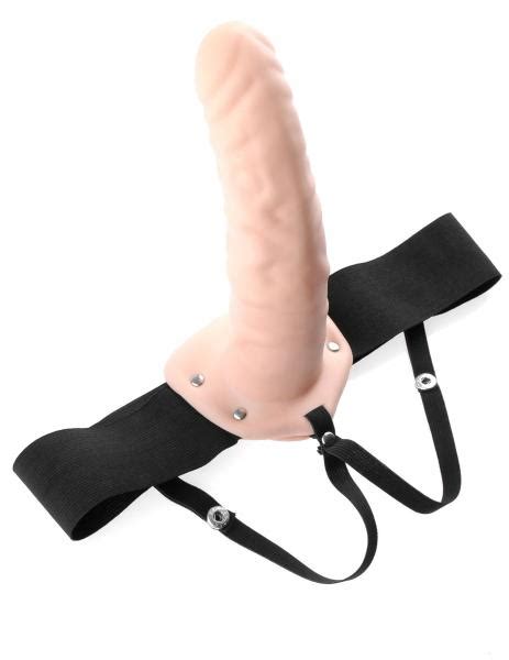 Fetish Fantasy 8 Inches Hollow Strap On Dildo Beige On