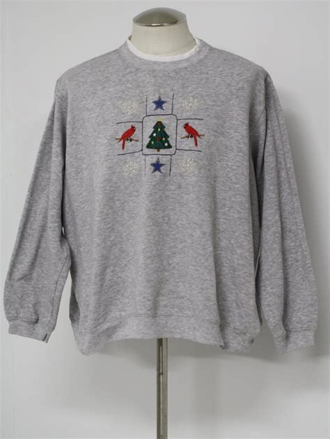 ugly christmas sweatshirt classic elements unisex grey red silver