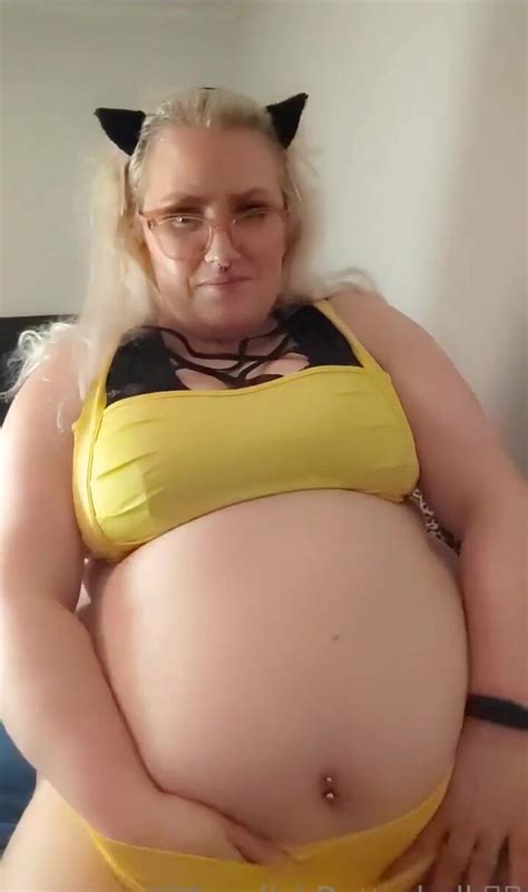 white bbw show her big thick fat belly