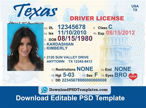 drivers license template  printable temp vrogueco