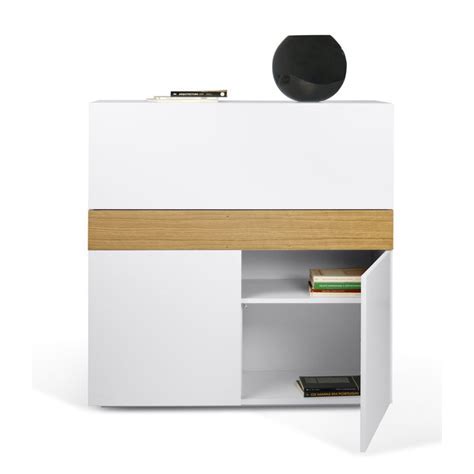 TemaHome   Bureau Secretaire "Focus" Blanc Mat & Chêne