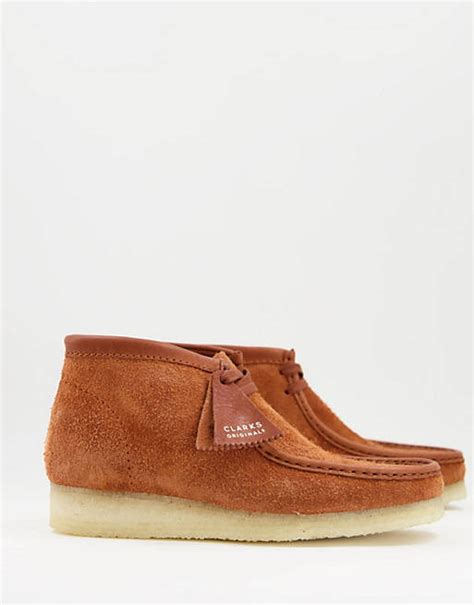 clarks originals wallabee boots in tan hairy suede asos