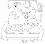 Coloring Pages Sleep Sleeping Colouring Kids Child 123rf sketch template