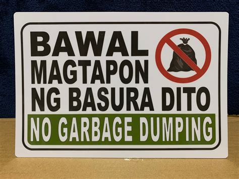 bawal magtapon ng basura dito  garbage dumping pvc wall signage