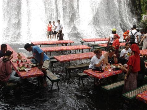 waterfall restaurant at villa escudero in philippines