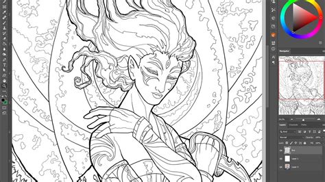 art  party inking  warrior angel   coloring page youtube