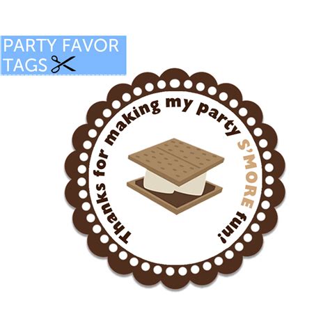 smore favor tags printable smore fun tags party peanut