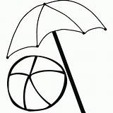 Umbrella Beach Coloring Clipart Pages Printable Template Ball Cartoon Color Outline Colouring Cliparts Sun Stencils Drawings Library Clip Templates Sheet sketch template