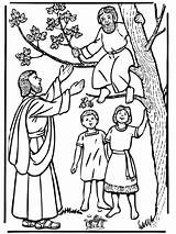 Coloring Zacchaeus Jesus Pages Popular sketch template