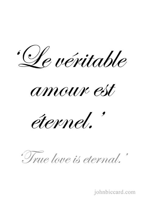 True Love Is Eternal French Love Quotes French Words
