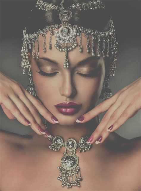 beautiful indian women portrait with jewelry elegant