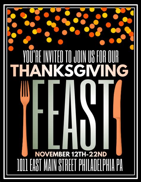 thanksgiving feast template postermywall