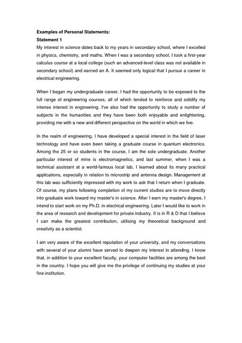 personal statement  college personal statement examples college