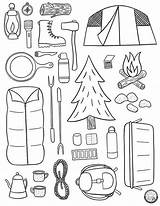 Camping sketch template